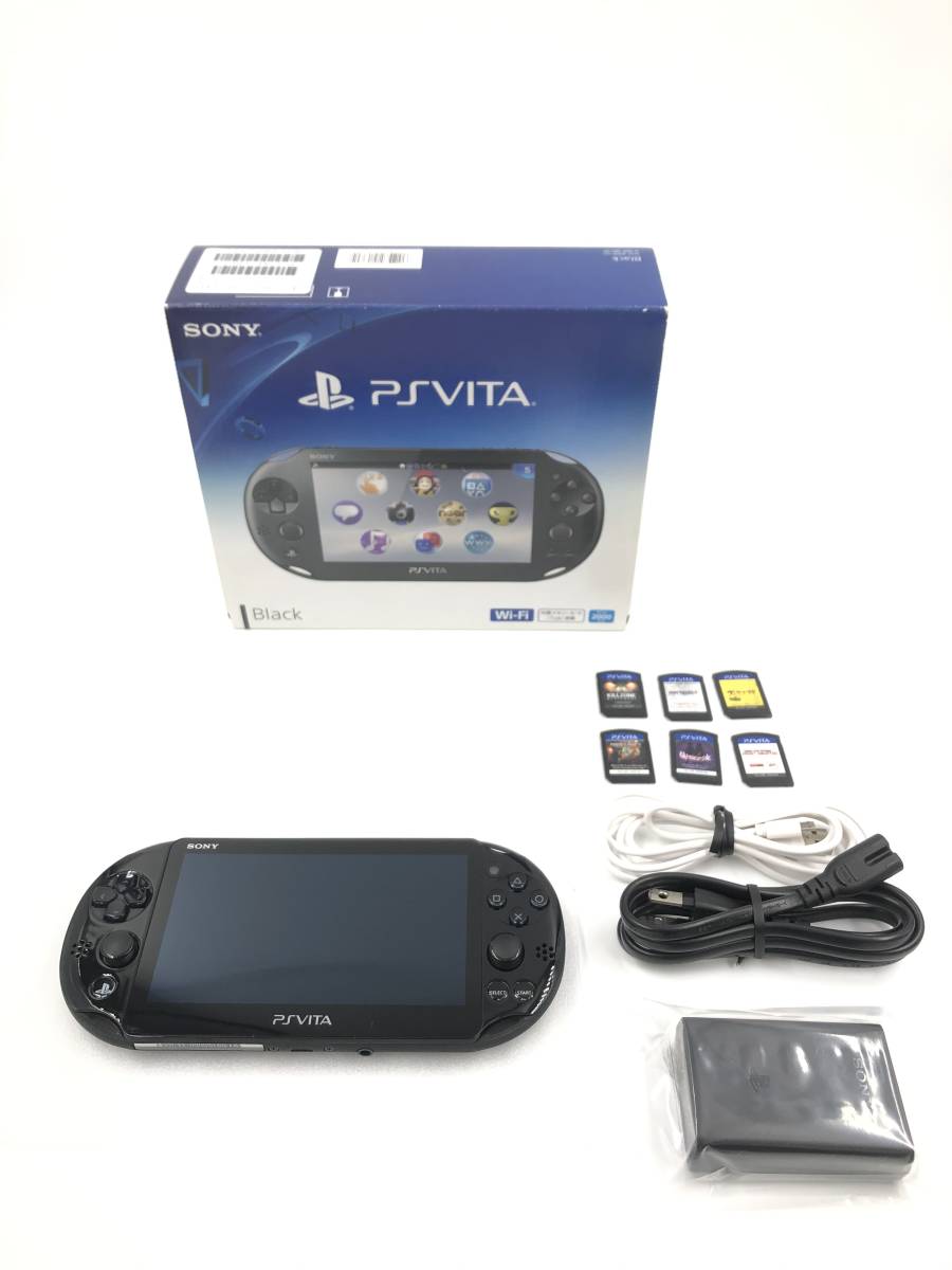 PlayStation Vita Wi-Fiモデル ブラック (PCH-2000ZA11) 画面傷なし ソフト6本つき 動作保証あり 