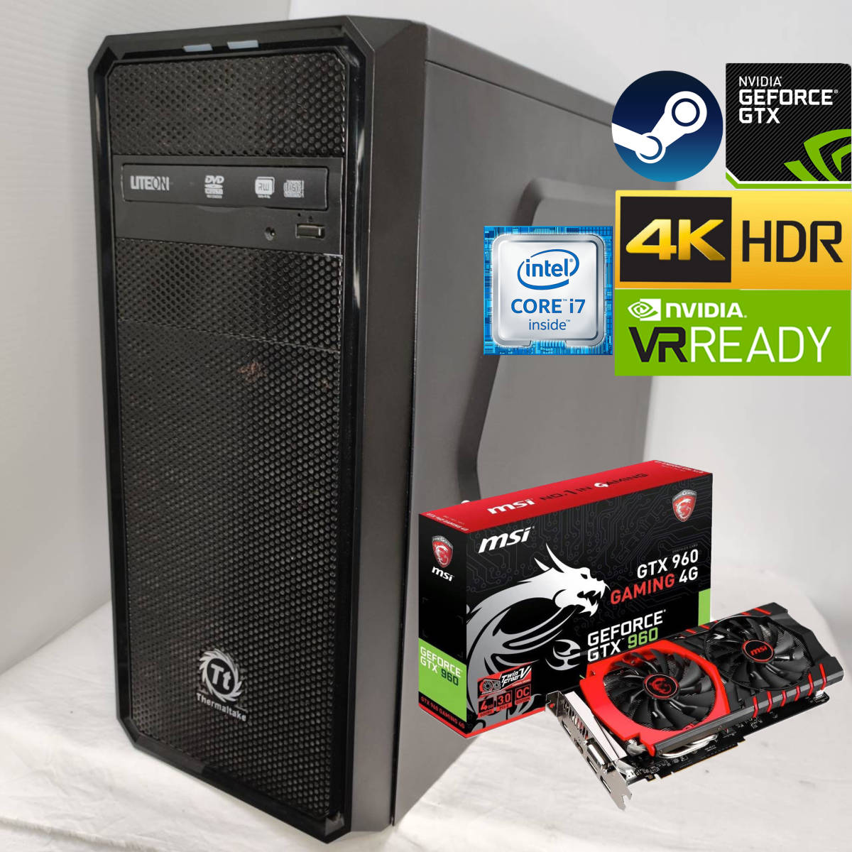 ☆最高峰☆ ゲーミングPC I7 6700/16GB/GTX960/新品SSD240GB/HDD1TB/4K