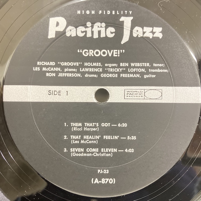 ■即決 Richard Groove Holmes / Groove 31704 米盤、ミゾ無しBar Mono リチャード・グルーヴ・ホルムズ Ben Webster _画像3