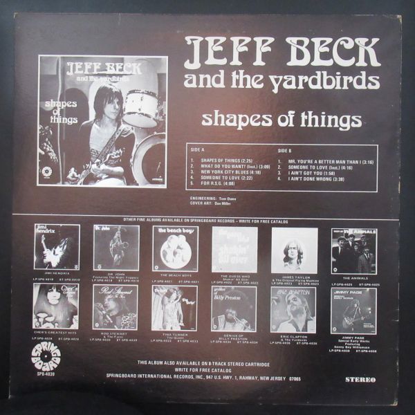 ROCK LP/美盤/JEFF BECK and THE YARDBIRDS/SHAPES OF THINGS/Z-6890_画像2