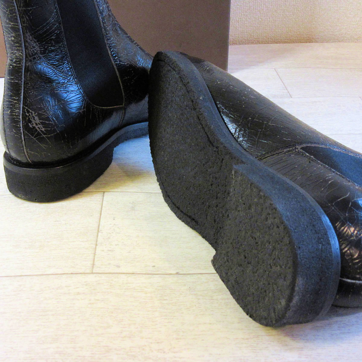 新品 BUTTERO ブッテロ 本革 サイドゴアブーツ レザーブーツ ヴィンテージ加工 クラック イタリア製 革靴 ブラック 黒 メンズ 43