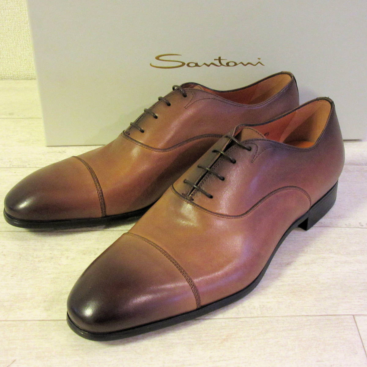 新品未使用 サントーニ SANTONI イタリア製 キャップトゥ 内羽根