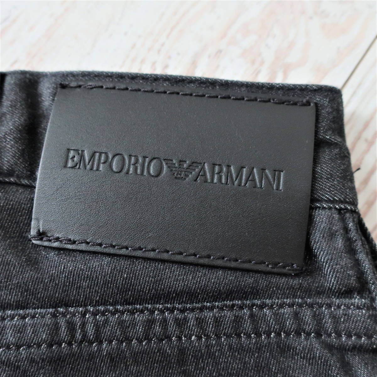 新品 EMPORIO ARMANI エンポリオアルマーニ ストレッチ レギュラーフィット スリム ジーンズ デニム ブラック 黒 メンズ W29  Sサイズ