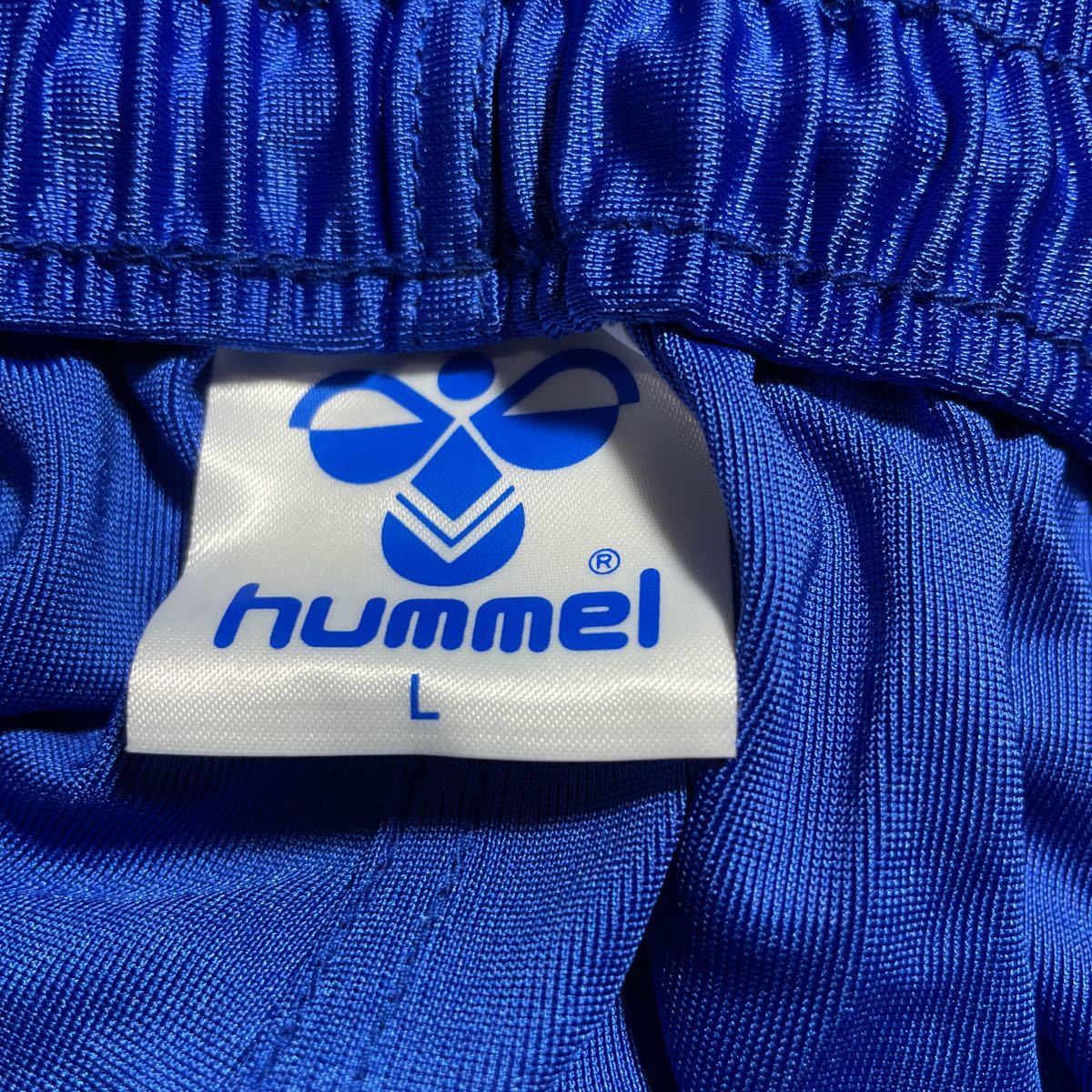 ヒュンメル hummel 青 ブルー 90年代 サッカー トレーニング用 光沢サカパン サッカーパンツ Lサイズ_画像10