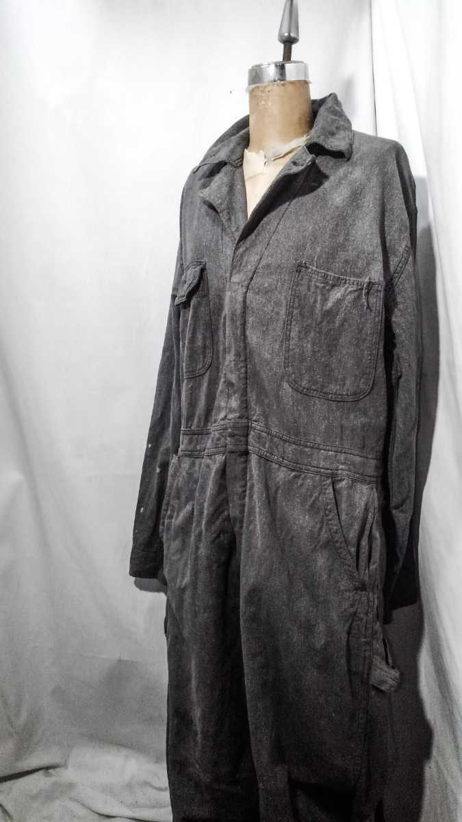 Vintage Casey Jones Black chambray jumpsuit 60s ケイシージョーンズ ブラックシャンブレー ジャンプスーツ 黒シャン ツナギ ビンテージの画像1