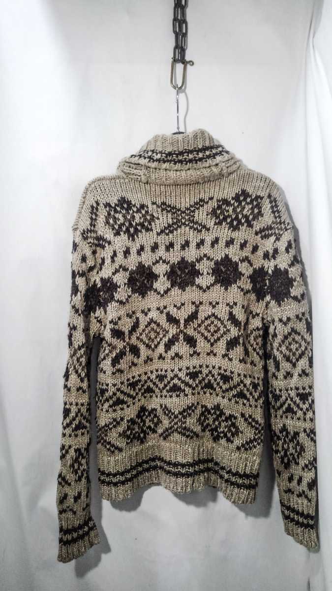 Polo Ralph lauren shawl color jacquard knit sweater 90s ポロ ラルフローレン ショールカラー ジャガード ニット セーター ビンテージ_画像6