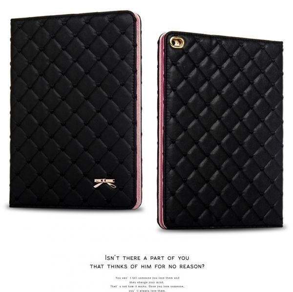 H★Apple iPad 4ケースカバーiPad 4世代高級レザー手帳型カバー オートスリープ付きA1458 A1459 A1460フィルム付き濃いピンク★限定セールH