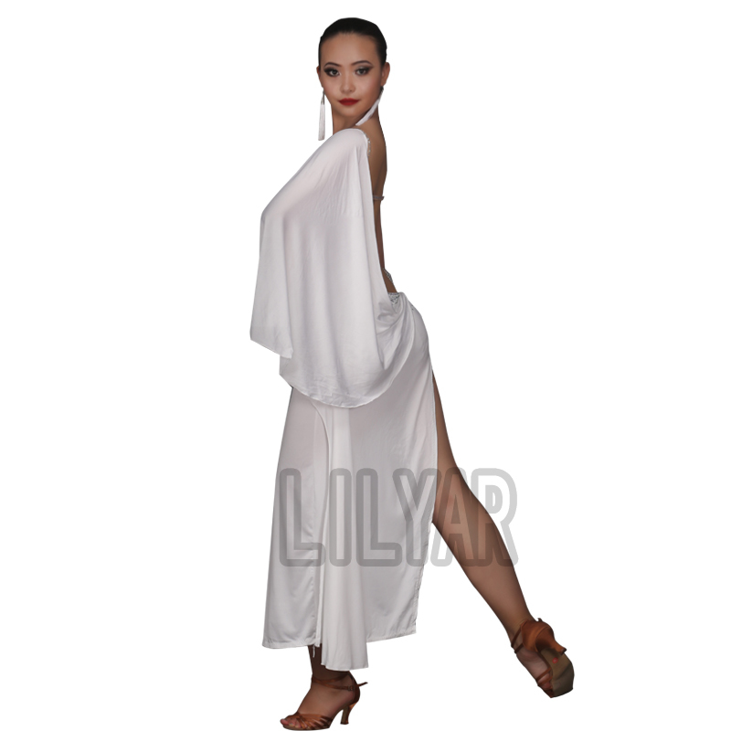 新品　レディース社交ダンス衣装　ラテンドレス　ホワイト　ドレスの単品（付属品なし）　S～XL選択可_画像3