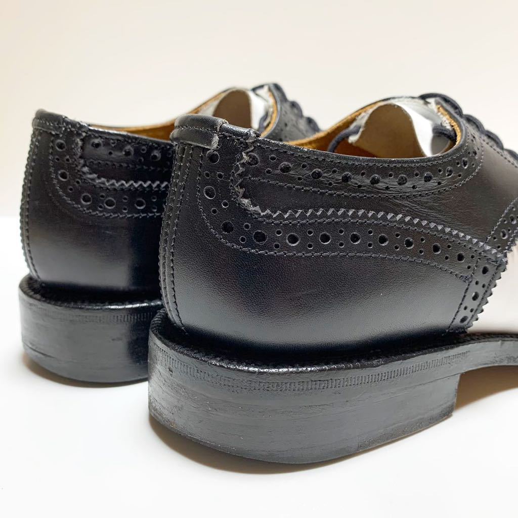 トリッカーズ Tricker's レザー ウイングチップ シューズ 白黒 トリッカーズ Tricker's レザー ウイングチップ シューズ 白黒