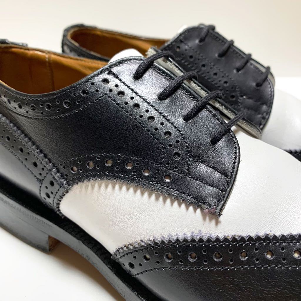 トリッカーズ Tricker's レザー ウイングチップ シューズ 白黒 トリッカーズ Tricker's レザー ウイングチップ シューズ 白黒