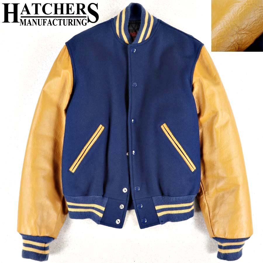美品 USA アメリカ製 HATCHERS ハッチャーズ 牛革レザー メルトン