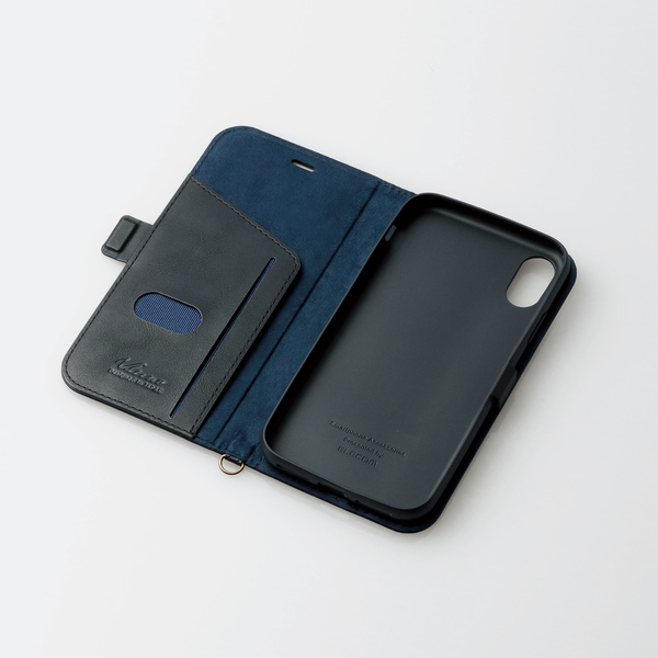 2個☆エレコム iPhone XR ケース 手帳型 レザーカバー 磁石付き 革のようなやわらかな風合い ストラップホール付 カードポケット 173 匿名_画像3