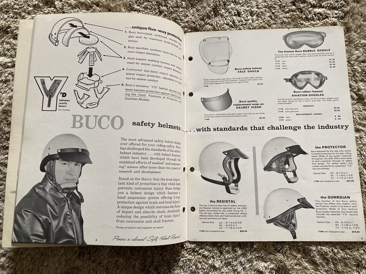 60s BUCO カタログ　ブコ　ビンテージ　ヘルメット　tt＆co mchal BELL 500TX パン　ナックル　サイドバルブ_画像3