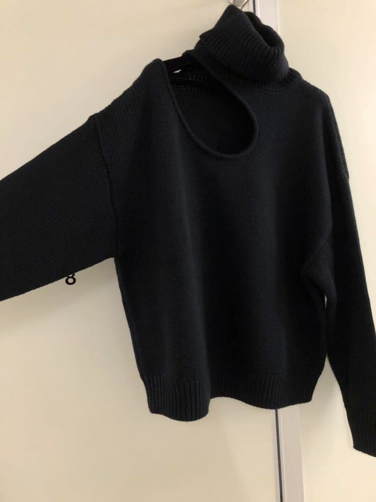 【MONSE】モンス BLACK cut-out カットアウト デザイン ニット S wool 黒 knit セーター ランウェイ ルック_画像5