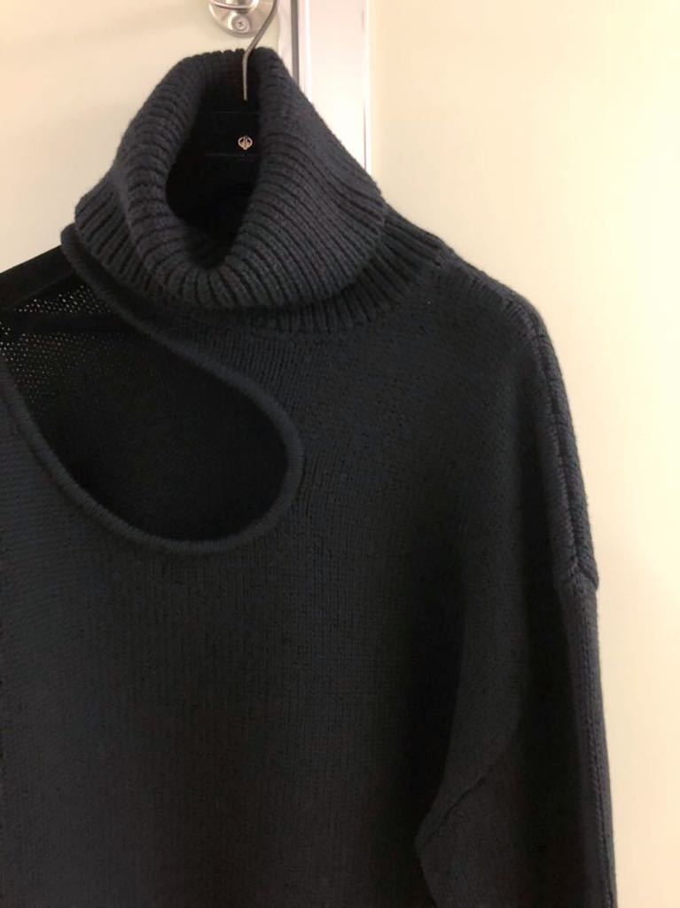 【MONSE】モンス BLACK cut-out カットアウト デザイン ニット S wool 黒 knit セーター ランウェイ ルック_画像3