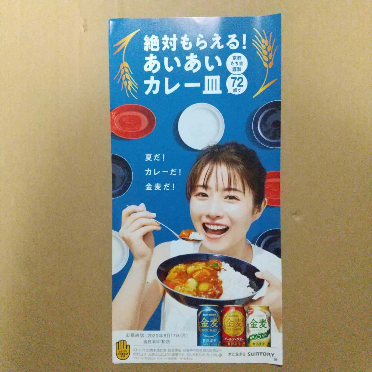  Ishihara Satomi постер золотой пшеница карри тарелка не продается не использовался 