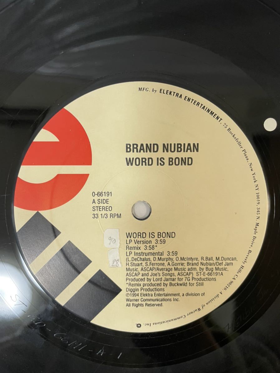 ★O121★ LP レコード WORD IS BOND BRAND NUBIAN ブランド・ヌビアン O-66191_画像5