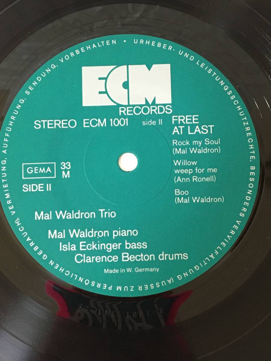 ☆O525☆LP レコード Mal Waldron Trio Free at Last ECM-1001ST 西ドイツ盤_画像6