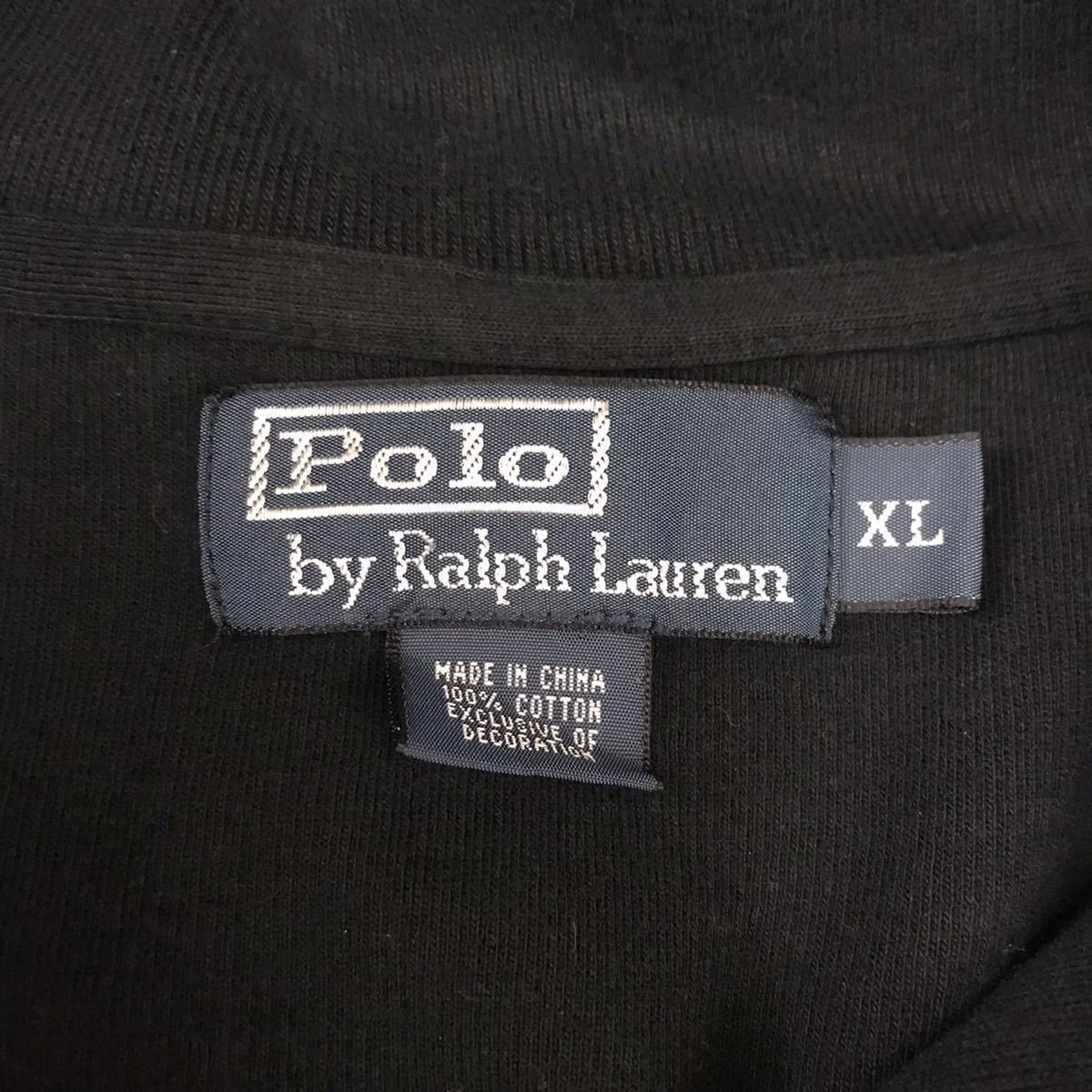 ポロラルフローレン Polo by Ralph Lauren ショールカラー プルオーバー ポニーロゴ ブラック フーディー 刺繍 メンズ ∬▲_画像4