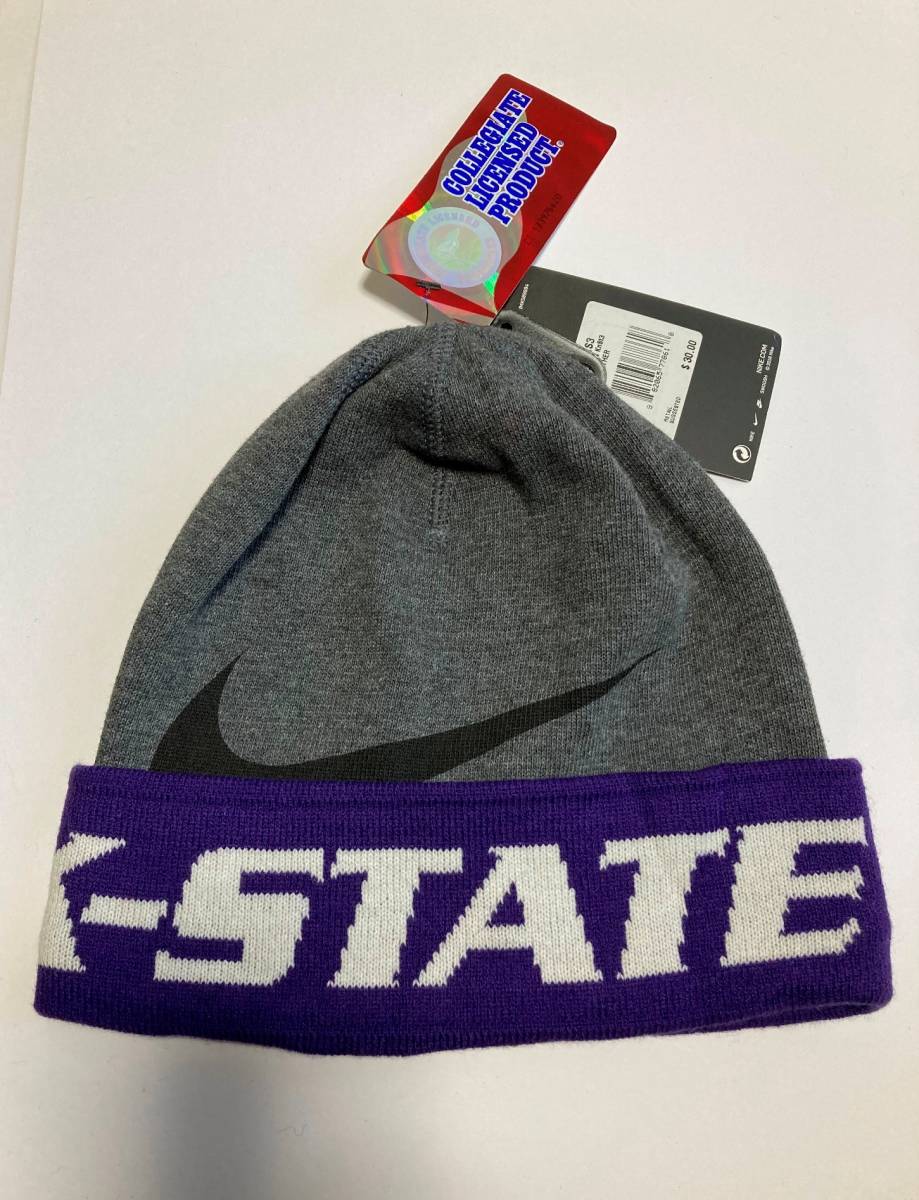 Nike ナイキ Kansas State Wildcats Bean Train Knit ニットキャップ ,フリー サイズ._画像1