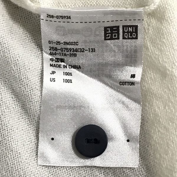 ユニクロ/UNIQLO★長袖カーディガン【レディースM/白×紺】◆BF994_画像4