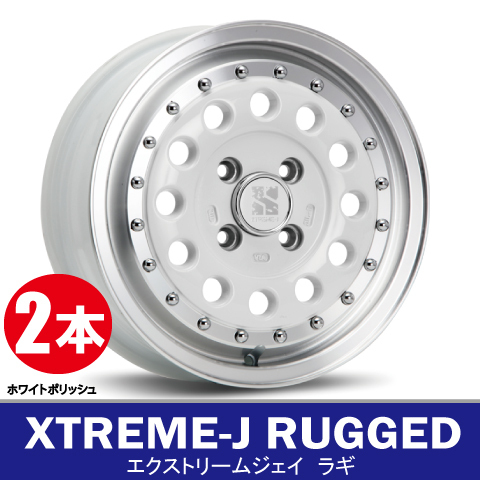 4本で条件付送料無料 2本価格 M.L.J XTREME-J RUGGED WHT/P 14inch 4H100 5J+45 エクストリームJ ラギ_画像1