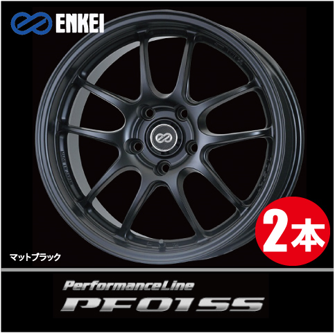 激安特価！ 2本価格 エンケイ パフォーマンスライン PF01 SS MBK 17inch 5H114.3 9J+35 ENKEI Performance Line_画像1