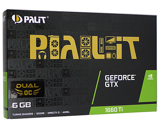 100％安い Dual 6GB GTX1660Ti GeForce 【中古】PALIT OC 元箱あり 6GB PCIExp NE6166TS18J9-1160A PCI Express