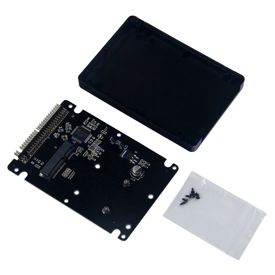 mSATA/PCI-E SSD→IDE 2.5インチ 9mm厚 変換アダプター ケース付 【送料無料】_画像1