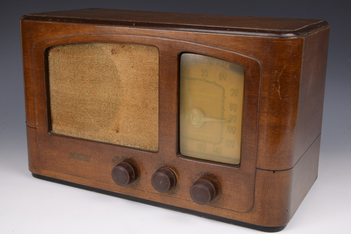 [TA]GENERALzenelaru вакуумная трубка радио Type 4D-1 электризация подтверждено .. беспроводной Showa Retro античный Vintage из дерева радио 