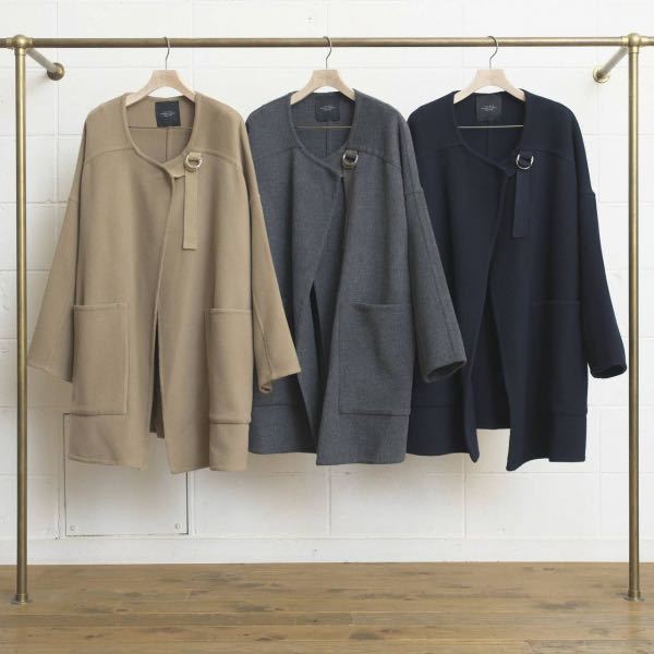 希少】UNUSED ウールノーカラーストラップコート CAMEL サイズ1 ステン