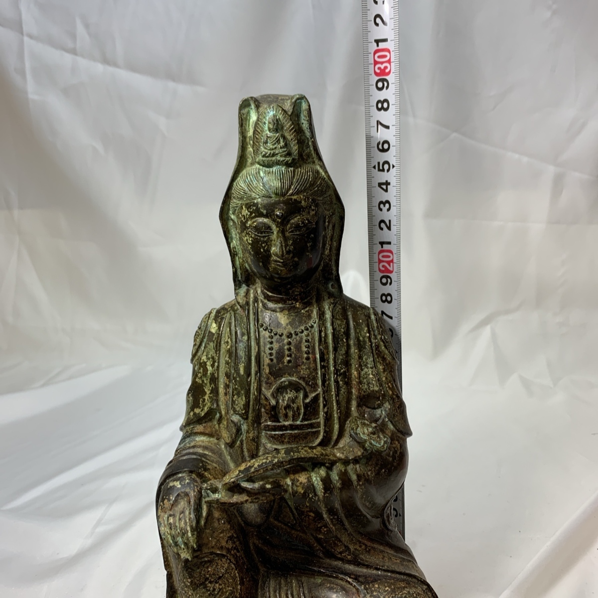 値下げ】 古鉄製 鍍金 仏像 高212mm 鉄製 観音様 骨董品 sitedev