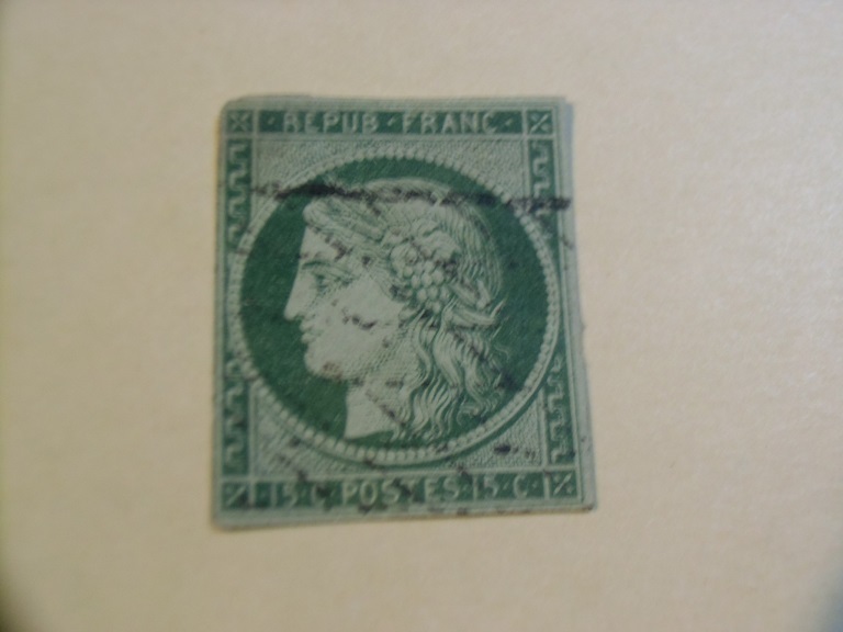 フランス切手 スコットNo 2 セレス15C 使用済 - 切手、はがき