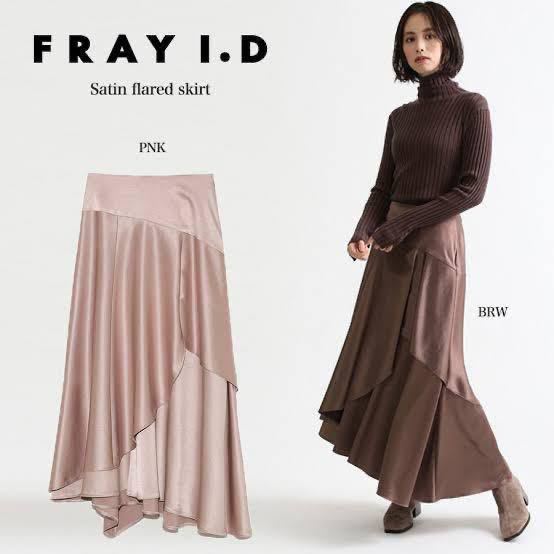 【新品タグ付き】FRAY I.D ロングスカート サテン フレアスカート ピンク 定価18,700円 サイズ1_画像2