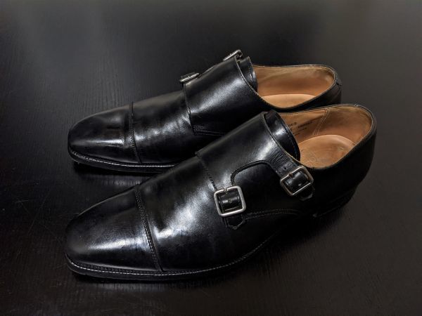 美品 クロケット&ジョーンズ 6.5E Crockett&Jones 「LOWNDES」ダブルモンク 黒 ドレスシューズ 5642130_画像6