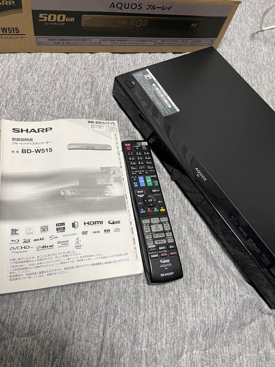 動作保証 ２番組録画 シャープ ブルーレイレコーダー BD-W515-