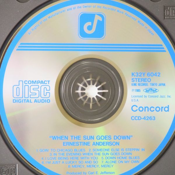 【廃盤 CONCORD 旧規格 1985年盤】アーネスティン・アンダースン　ERNESTINE ANDERSON　WHEN THE SUN GOES DOWN_画像4