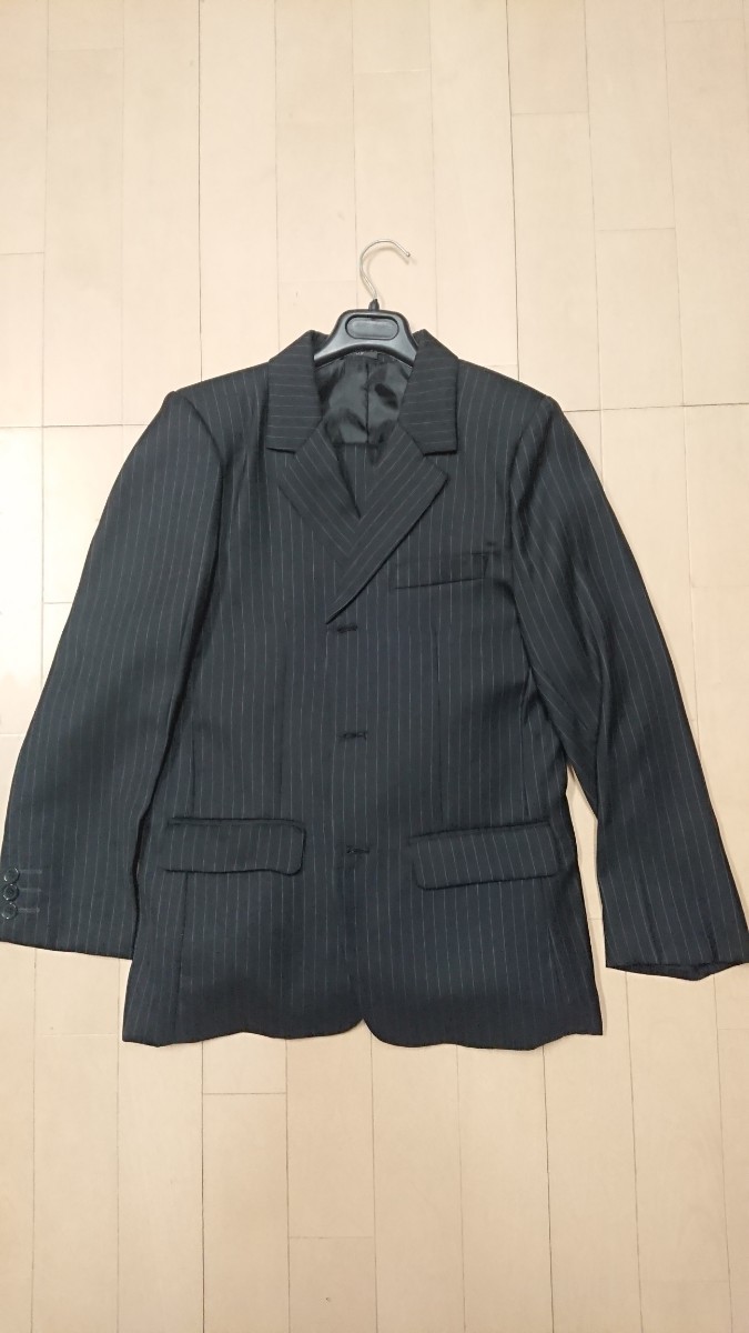 卒園式 子供 スーツ ネクタイ付き ストライプ 黒