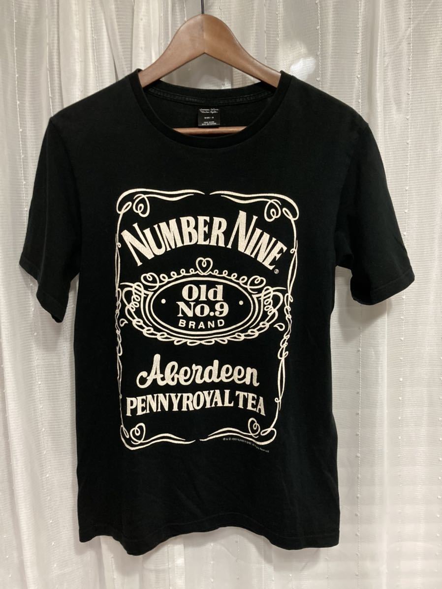 NUMBER(N)INE 半袖Tシャツ フェンダーロゴ 黒色 ブラック 銀色