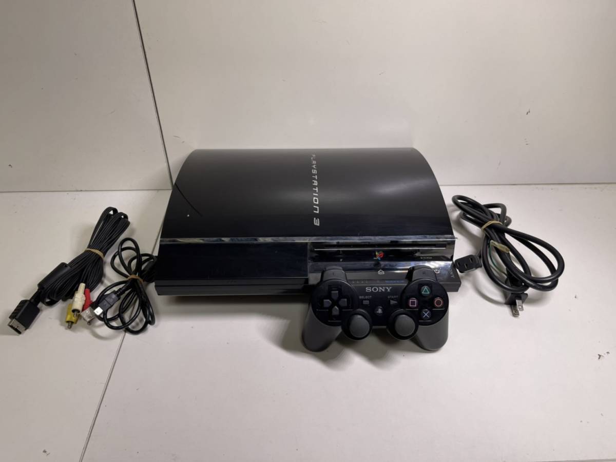 ☆1円～☆PS2動作OK☆ハイスペックPS3 本体セット【高容量HDD 320GBへ換装済み】CECHA00☆純正コントローラー付☆PS3最上位モデル☆ 