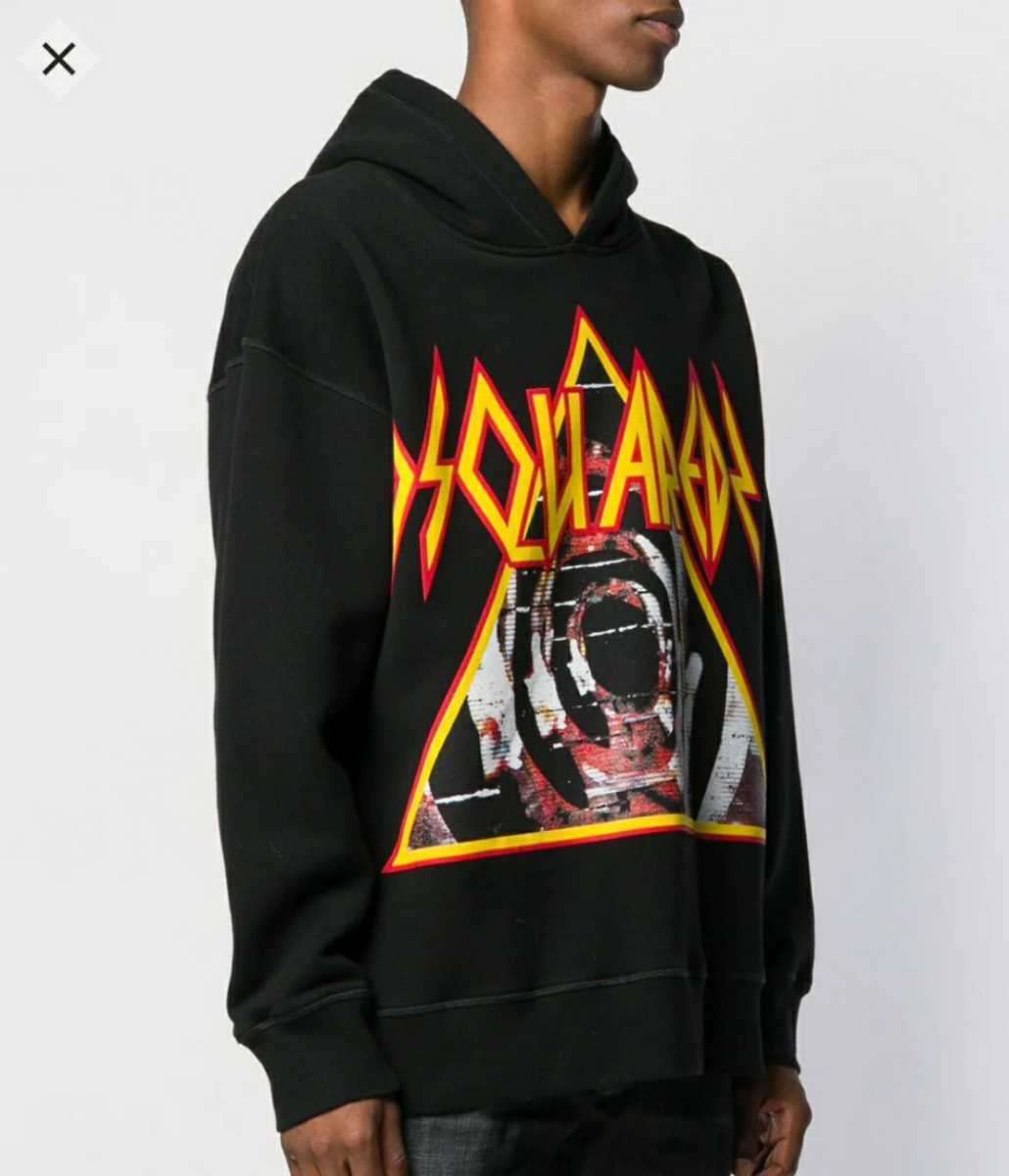 【新品】DSQUARED2 DEF LEPPARD HOODIE M ディースクエアード デフレパード パーカー フーディー ロック メタル バンド_画像2