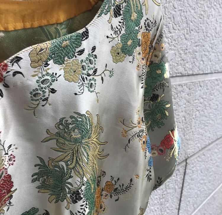古着 アンティーク ビンテージ 60s 総刺繍 ドレス ワンピース 花柄