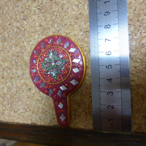 新品　インド　手鏡　コンパクト　ミラー　エスニック アジアン　民族 D