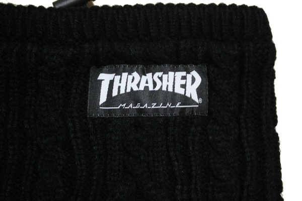 新品 THRASHER ネックウォーマー スラッシャー ストリート スケボー スケーター マフラー 防寒具 ブラック 黒 17TH-K53_画像2