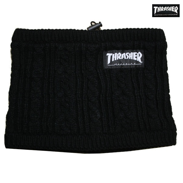 新品 THRASHER ネックウォーマー スラッシャー ストリート スケボー スケーター マフラー 防寒具 ブラック 黒 17TH-K53_画像1