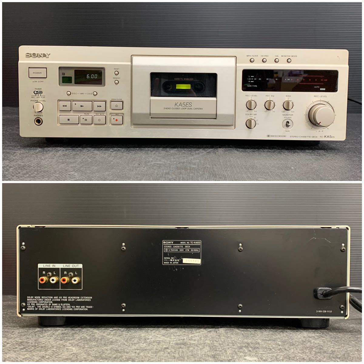 ソニー SONY TC-KA5ES 3HEAD 高級 ステレオ カセットデッキ レトロ