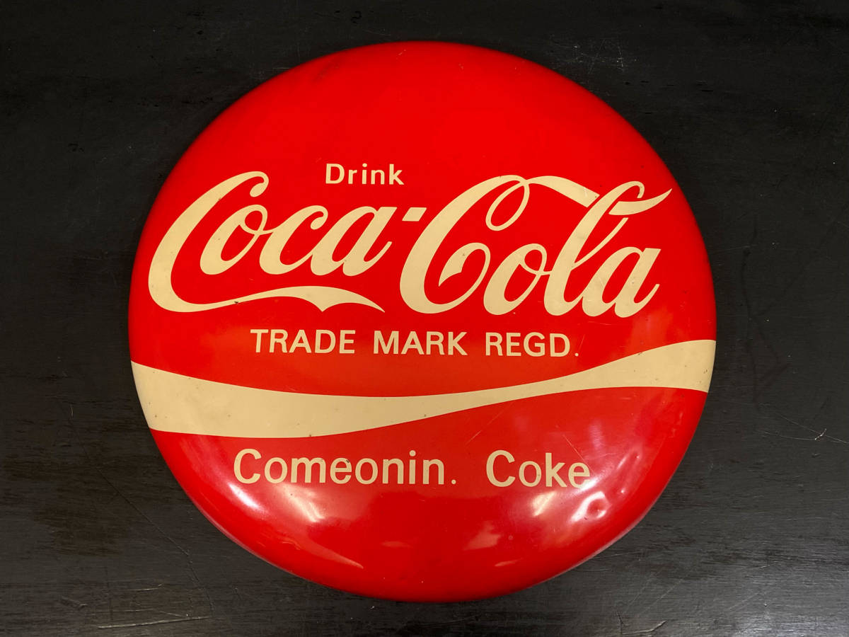 当時物 Coca Cola コカ・コーラ ホーロー 看板 ブリキ 琺瑯 昭和レトロ