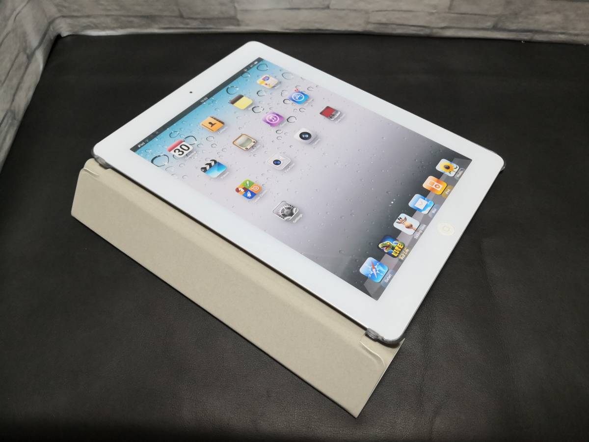 (薄型 軽量) iPad2/iPad3/iPad4 共用 アイボリー ホワイト レザー スマートケース_画像2