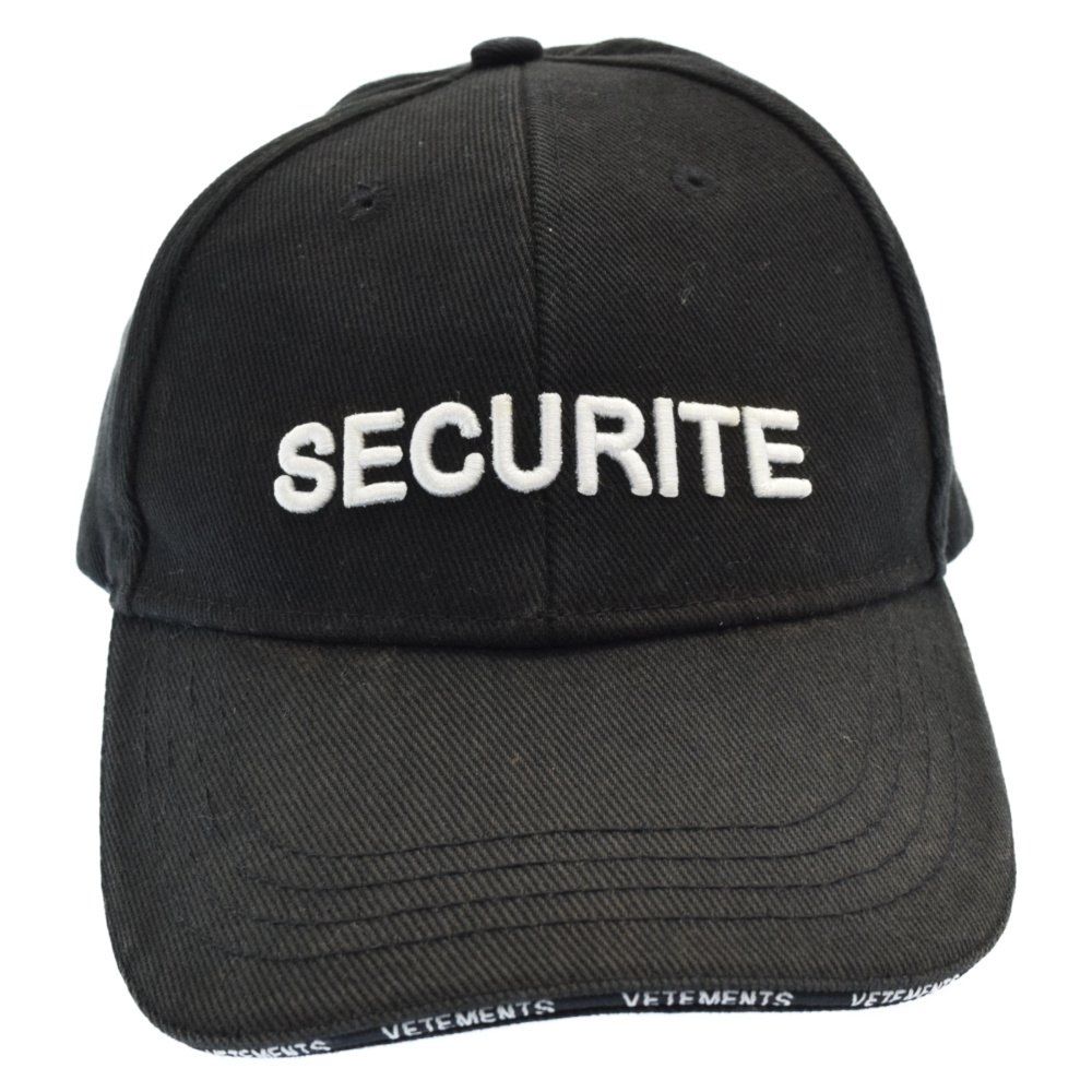 ヴェトモン 17SS SECURITE Cap セキュリティ刺繍 ベースボールキャップ 野球帽