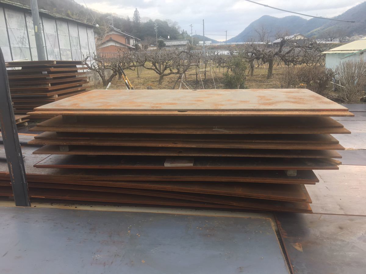  Gifu city departure . iron . board bed iron plate several sheets OK used . iron plate 5×10×22mm 1,524×3,048× thickness 22. hole equipped 